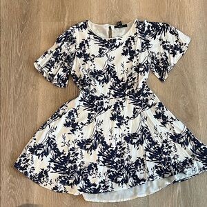 Forever 21 Navy and White Floral Dress